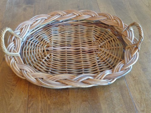 Oval wicker serving basket - wicker,