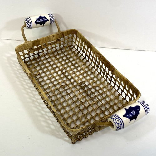 Rectangle wicker serving tray - rectangle,