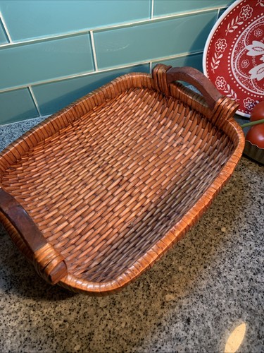 Wicker serving tray - 14”,