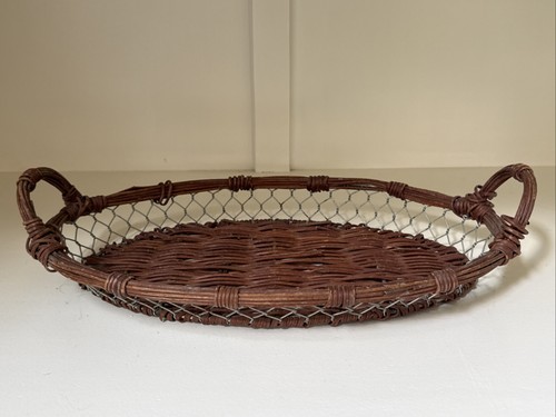Vintage wicker wire - wicker, basket