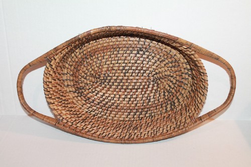 Vintage brown wicker rattan - brown,